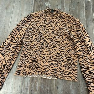 Wild Fable Animal Print Bell Long Sleeve Top